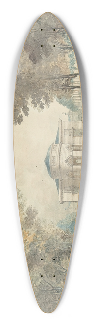 Jean Dmosthne Dugourc - The Garden Faade of Bagatelle 39.3 inch art pintail longboard deck