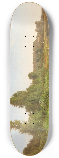 Charles-Jean Georget - An Angler by the River 8.25 inch art skate deck