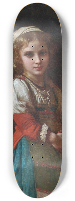 Charles Landelle - A French peasant girl 8.25 inch art skate deck