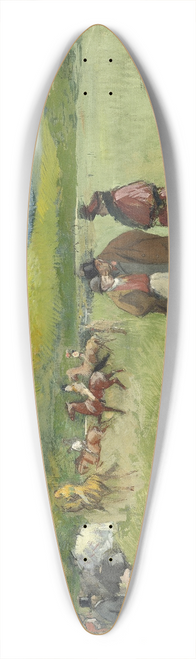 Jean-Louis Forain - The Race Track 39.3 inch art pintail longboard deck