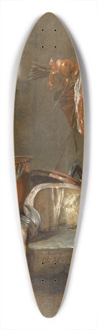 Jean Simon Chardin - Still Life with Ray and Basket of Onions 39.3 inch art pintail longboard deck