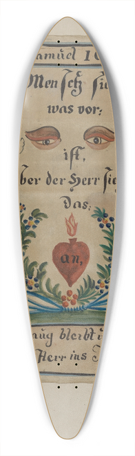 Jerry Guinta - Pa. German Illustrated Fractur 39.3 inch art pintail longboard deck