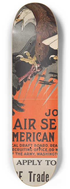Charles Livingston Bull - Join the army air service. Be an American eagle! 8.25 inch art skate deck