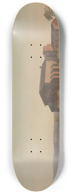 Charles Lock Eastlake - A View of the Church of S. Sabina and the Pyramid of Cestius, Rome 8.25 inch art skate deck
