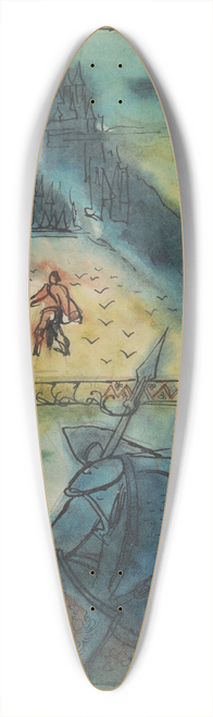 Jn Novk - Below the Enchanted Castle 39.3 inch art pintail longboard deck