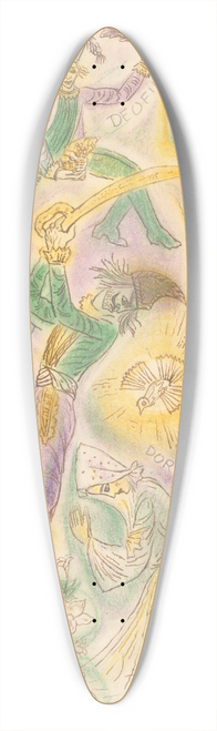 Jn Novk - Illustration of the Legend of Saint Dorothea II. 39.3 inch art pintail longboard deck