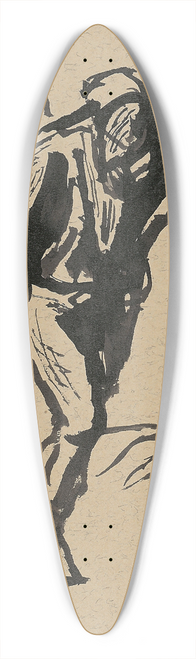 Jn Novk - Old Man Carrying a Cross 39.3 inch art pintail longboard deck