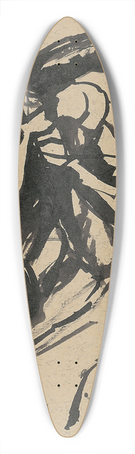 Jn Novk - Old Man with a Cross on his Shoulder 39.3 inch art pintail longboard deck