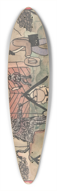 Jn Novk - Scna s ertom pri kotlku 39.3 inch art pintail longboard deck