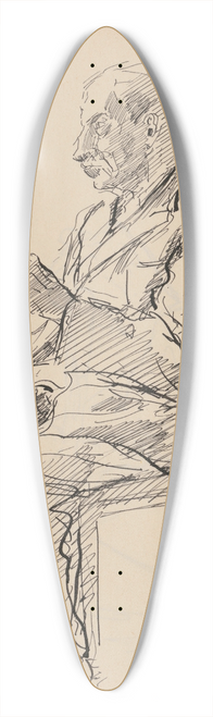 Jn Novk - Sediaci star mu s palicou 39.3 inch art pintail longboard deck