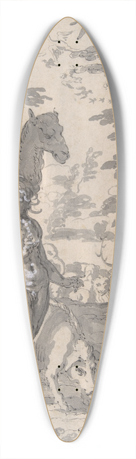 Joachim Wtewael - Adam in the Garden of Eden, Naming the Animals 39.3 inch art pintail longboard deck
