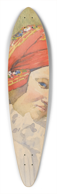 Joa prka - Head of a Moravian Girl 39.3 inch art pintail longboard deck