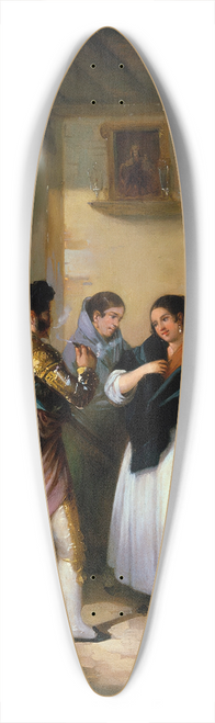 Joaqun Domnguez Bcquer - Maja and Bullfighter 39.3 inch art pintail longboard deck