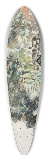 Johan Barthold Jongkind - Promenade en barque sur la rivire 39.3 inch art pintail longboard deck