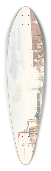 Johan Christian Dahl - Brygge i Bergen 39.3 inch art pintail longboard deck