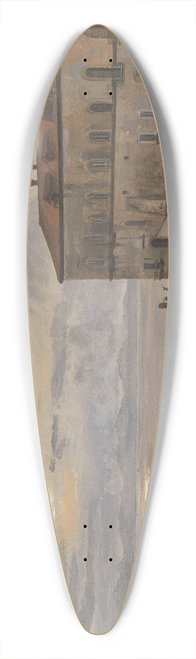 Johan Christian Dahl - The Barracks at Pizzofalcone, Naples 39.3 inch art pintail longboard deck