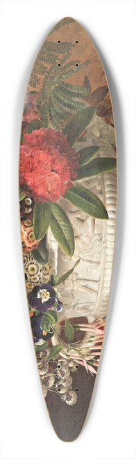 Johan Laurentz Jensen - Flowers in a centrepiece on a marble windowsill with a beech branch 39.3 inch art pintail longboard deck
