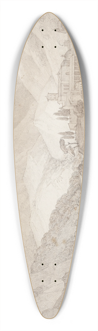 Johan Ludvig Lund - Cappucinerkloster i Spoleto 39.3 inch art pintail longboard deck