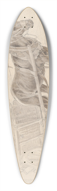 Johann Adam Klein - A Cart Drawn by a Brown Horse Near a Lamp Pole 39.3 inch art pintail longboard deck