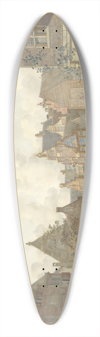 Johannes Huibert Prins - Town Square with Fair 39.3 inch art pintail longboard deck