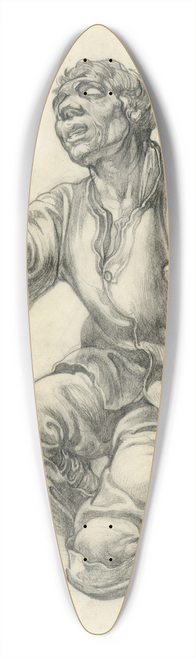 Johannes Josephus Aarts - Een om aalmoezen vragende blinde, kreupele bedelaar 39.3 inch art pintail longboard deck