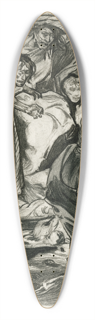 Johannes Josephus Aarts - Macbeth en de drie heksen 39.3 inch art pintail longboard deck