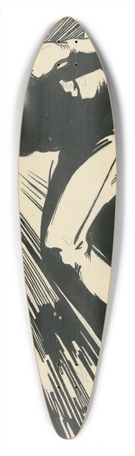 Johannes Josephus Aarts - Man tied up, in front of the rising sun 39.3 inch art pintail longboard deck