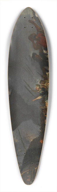 Johannes Lingelbach - The Battle of Lepanto, 1571,with crowded boats and men struggling to shore in the foreground 39.3 inch art pintail longboard deck