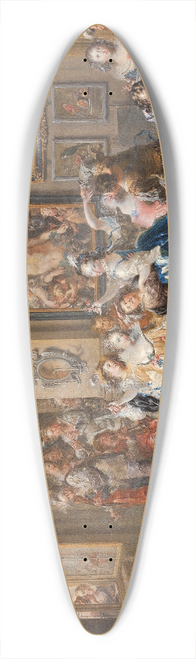 Johann Georg Platzer - Dancing scene with palace interior 39.3 inch art pintail longboard deck