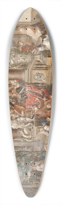 Johann Georg Platzer - Fountain scene in front of a palace 39.3 inch art pintail longboard deck