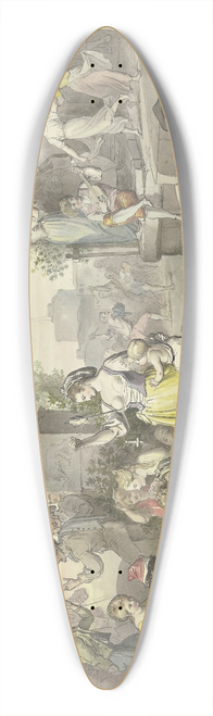 Johann Heinrich Ramberg - Amusements in Trastevere 39.3 inch art pintail longboard deck