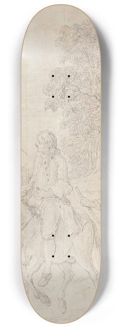 Charles-Nicolas Cochin - The miller, his son and the donkey, after Oudrys The Fables of La Fontaine 8.25 inch art skate deck