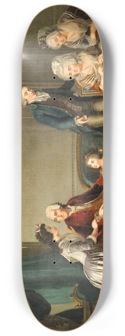 Charles-Nicolas Guillon - Group portrait of a family in an interior 8.25 inch art skate deck