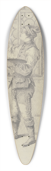 Johann Ludwig Ernst Morgenstern - Junger Maler, ein Rollbild (Tapete) malend, bei Kerzenlicht 39.3 inch art pintail longboard deck