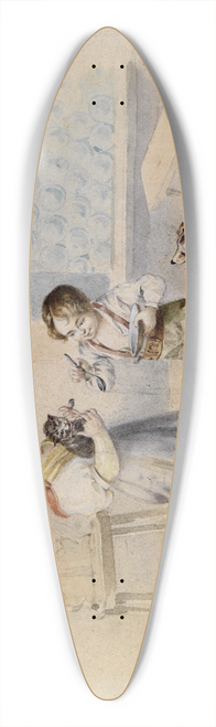 Johann Matthias Ranftl - Bauernstube mit Kachelofen und Kindern 39.3 inch art pintail longboard deck