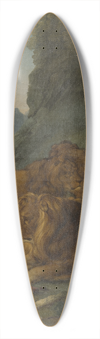 Johann Melchior Roos - Landscape with a Lion Family 39.3 inch art pintail longboard deck
