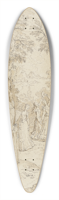 Johann Nepomuk Rauch - Studienblatt; Russische Bauern und Buerinnen bei der Heuernte 39.3 inch art pintail longboard deck