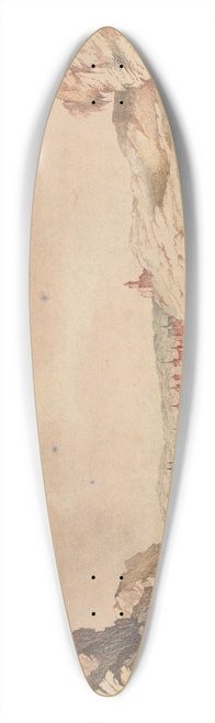Johann Teyler - Gezicht op burcht Pfalzgrafenstein bij Kaub 39.3 inch art pintail longboard deck