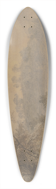 Johann Wilhelm Schirmer - Waldsee, von dessen Ufer ein Kahn mit drei Mnnern ablegt 39.3 inch art pintail longboard deck