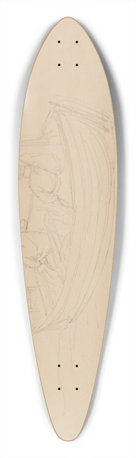 Johann Wilhelm Schirmer - Zwei Mnner im Kahn, fol. 30 39.3 inch art pintail longboard deck