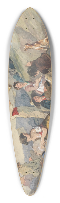 John Absolon - Group of Peasants with Musical Instruments 39.3 inch art pintail longboard deck