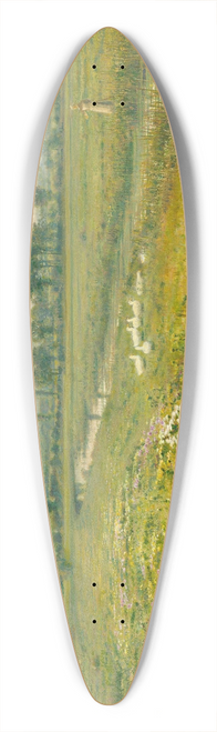 John Atkinson Grimshaw - An extensive meadow landscape with geese by a stream 39.3 inch art pintail longboard deck
