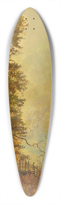 John Atkinson Grimshaw - A Rabbit Hunter On A Riverside Road 39.3 inch art pintail longboard deck