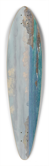 John Brett - Newtrain Bayand Gull Island, Cornwall 39.3 inch art pintail longboard deck