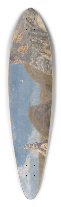 John Brett - The Shallows of Hareslade Cove, Gower 39.3 inch art pintail longboard deck