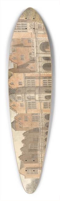 John Buckler - South view of Holland House, Middlesex, the Seat of Lord Holland 39.3 inch art pintail longboard deck