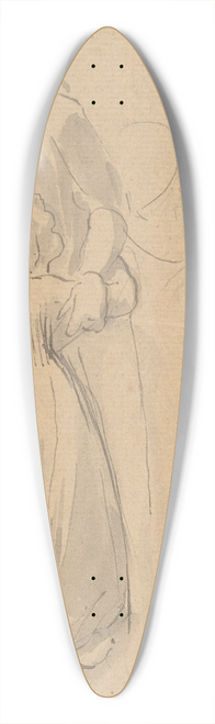 John Flaxman - Sheet of Studies with Female Figure Kneeling and Embracing Standing Figure 39.3 inch art pintail longboard deck