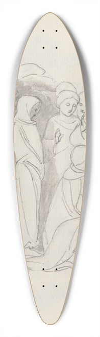 John Flaxman - The Raising of Lazarus, from Lorenzo Ghibertis Baptistery Doors, Florence 39.3 inch art pintail longboard deck