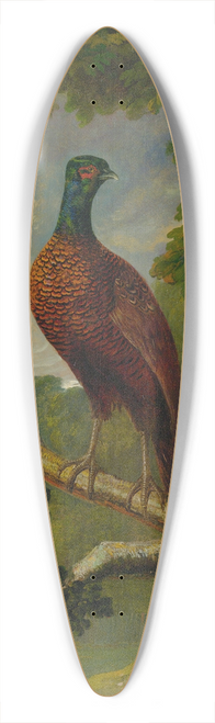 John Frederick Herring Snr. - A Pheasant Cock And Hen 39.3 inch art pintail longboard deck