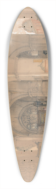 John Frederick Lewis - Interior of the Great Mosque, (Ulucami) Bursa, Turkey 39.3 inch art pintail longboard deck